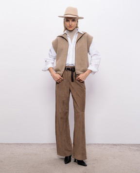 Brunello Cucinelli Brown cashmere vest M12237846P