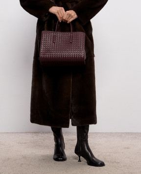 Bottega Veneta Barbara burgundy leather tote bag 875932V5KD0