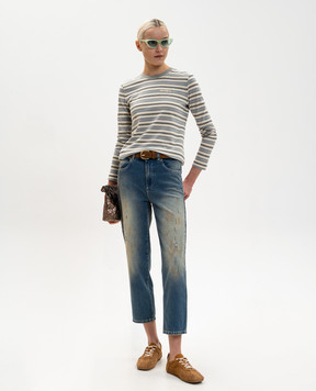 Max & Co MEDUSA striped khaki long-sleeve shirt MCOMEDUSA