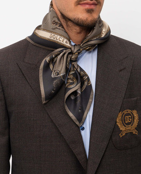 Dolce&Gabbana Silk scarf with branded print GQ348EHI12A