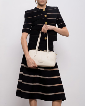 Gianni Chiarini Aryna ivory leather bag with logo BS11799COMMGRN