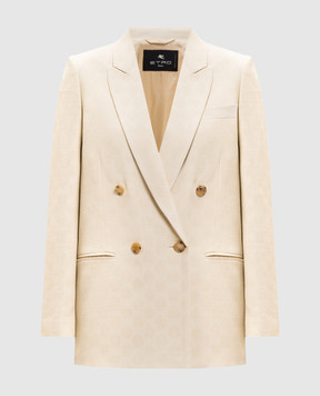Etro Beige double-breasted jacket with a pattern WRCA0108AU153