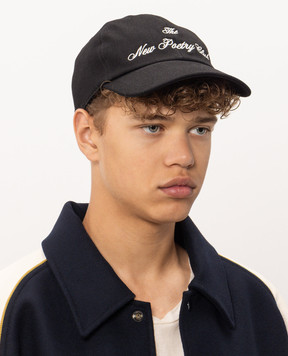Ann Demeulemeester Black cap with embroidery B0014644FA788