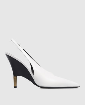 Khaite Bella white leather slingbacks F20481027