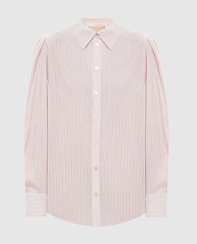Twinset Pink striped shirt with lurex 261TE2081
