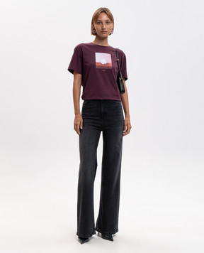 Twinset Purple T-shirt with print 262TF2090