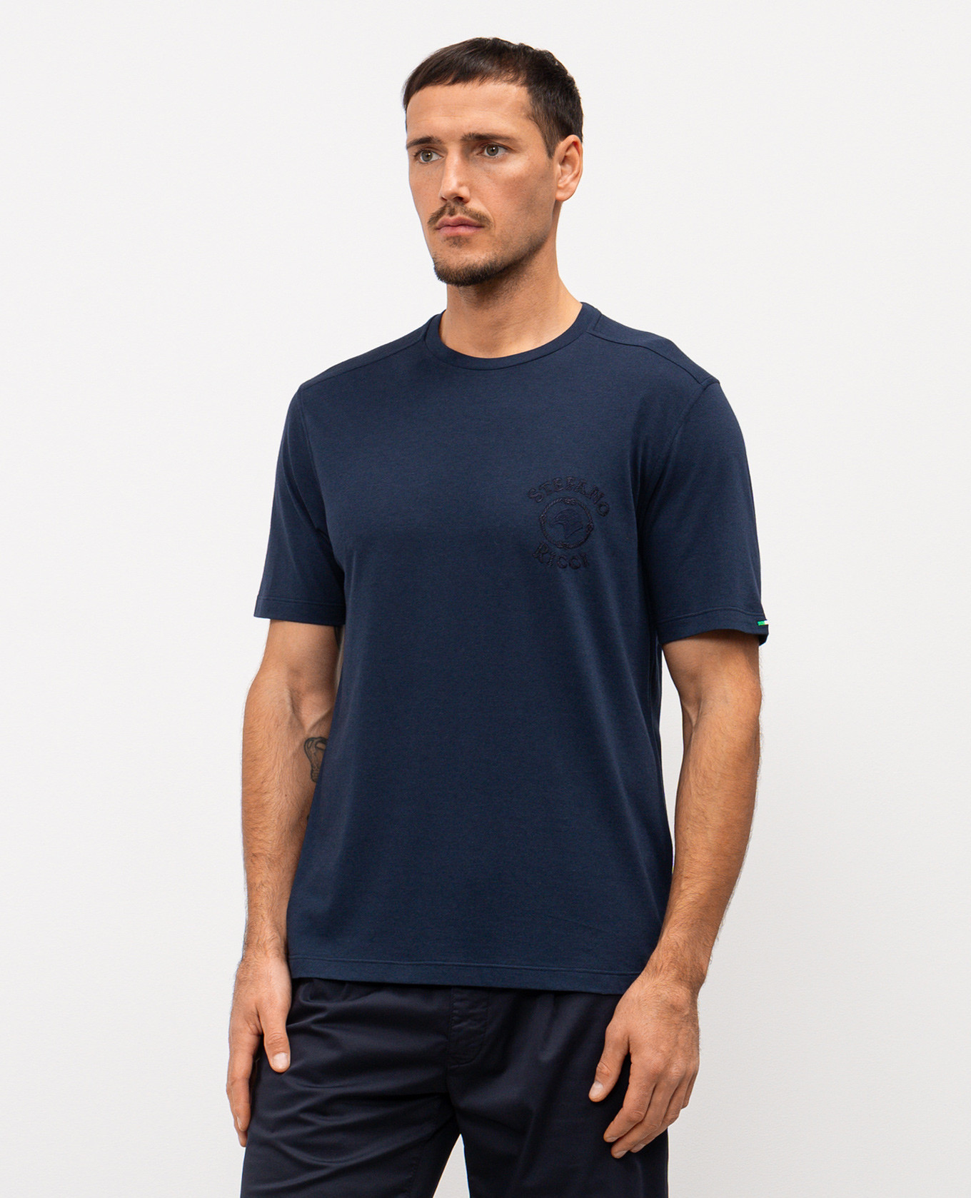 

Blue T-shirt with logo Stefano Ricci