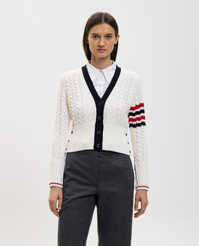 Thom Browne White wool cardigan FKC675BY1024