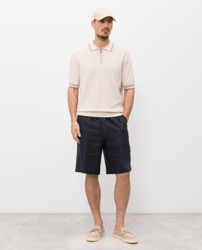 Peserico Beige polo shirt with contrasting trim R59494F149173T