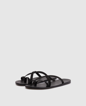 Tom Ford Black suede flip-flops J1619LCL046N