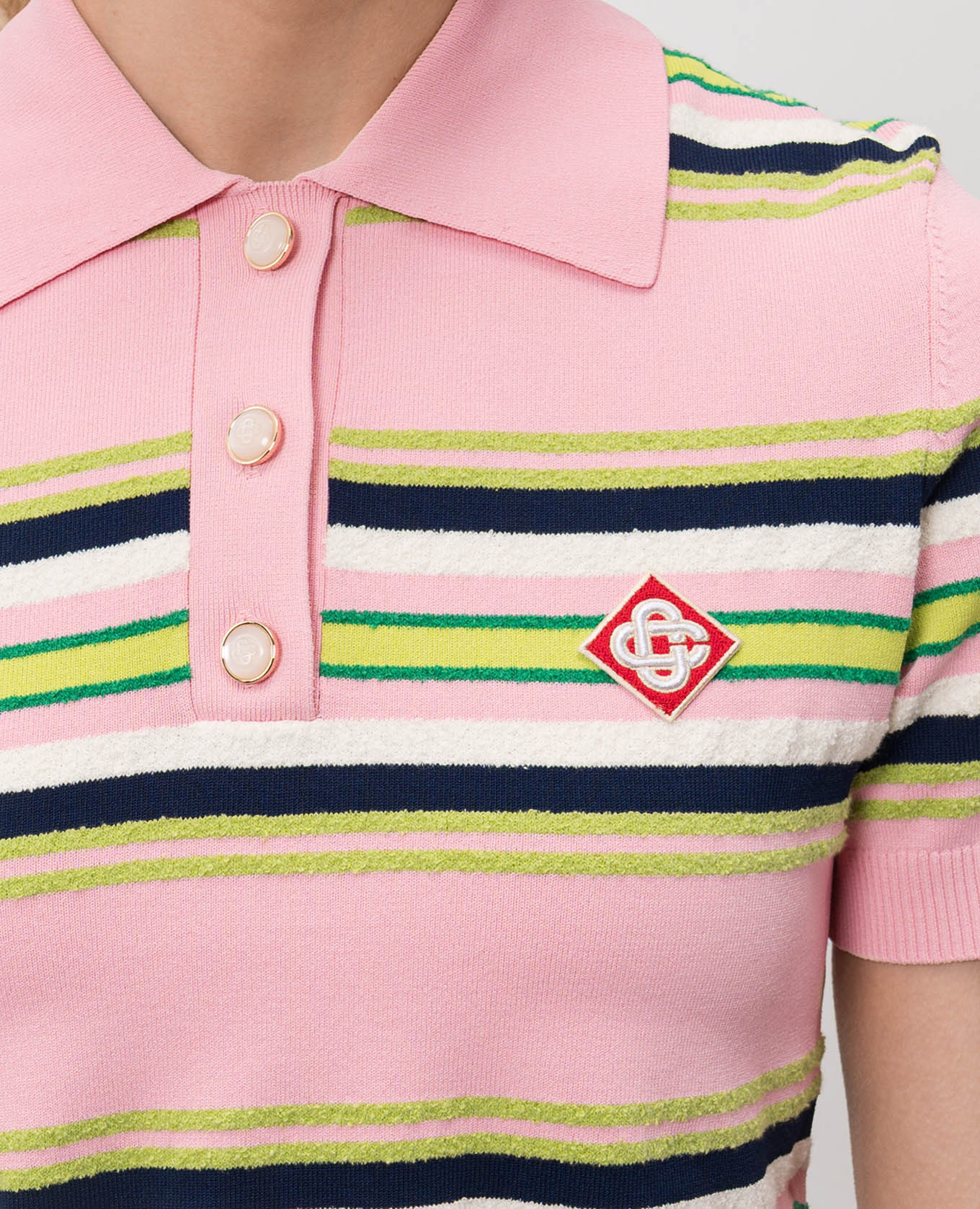 

Pink striped polo shirt Casablanca