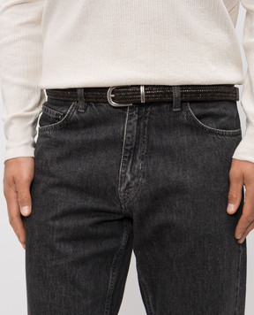 Brunello Cucinelli Brown leather braided belt MAUAP271P