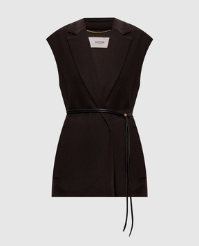 Agnona Brown B-jersey wool and cashmere vest TV1202AYD708