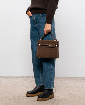 Gianni Notaro Brown suede bag 099SUEDEORO