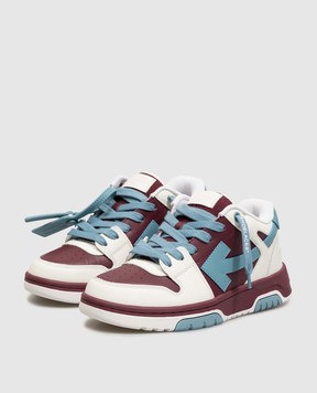 Off-White Out Of Office Children's Burgundy Leather Sneakers OF06415210