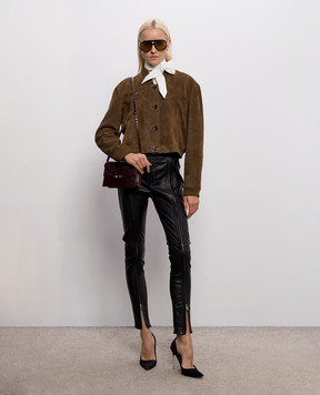 Tom Ford Brown suede bomber jacket CSL807LEX470