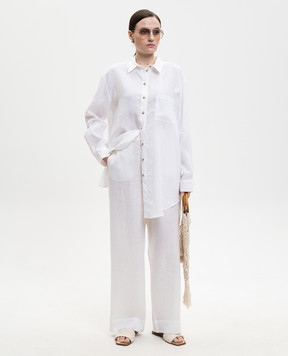 Asceno Formentera white linen shirt T018FAB06COL02