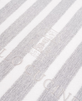 Brunello Cucinelli Grey striped beach towel MLSPUBS02