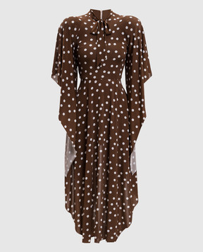 Vetements Brown asymmetrical dress with accent shoulders WH27DR137BR
