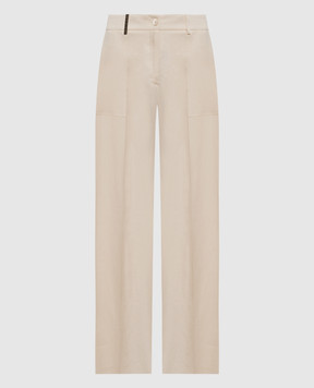 Peserico Beige linen pants P0405602606