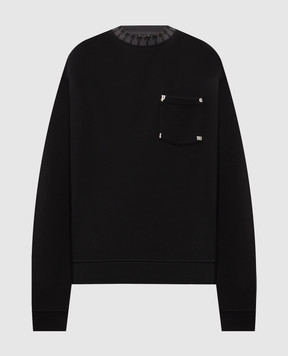 Palm Angels Black sweatshirt with branded print PAMBA008FL001