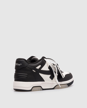 Off-White Out Of Office black leather sneakers OMIA189C99LEA007