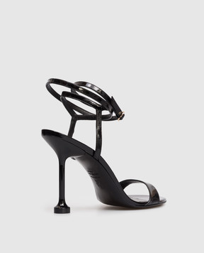 Stuart Weitzman Nudistini black patent leather sandals SM910
