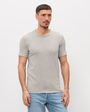 Tom Ford Grey melange T-shirt with logo patch T4M081040