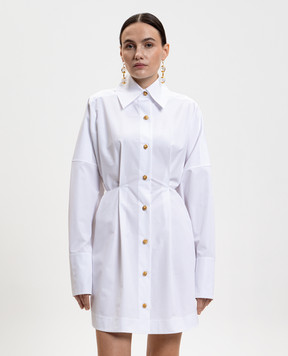 Balmain White cotton shirt dress GF1R9412CB09