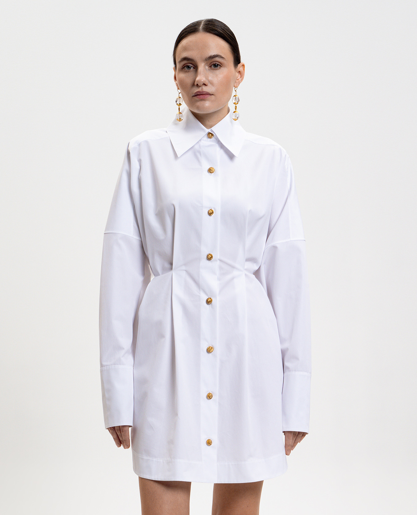 

White cotton shirt dress Balmain