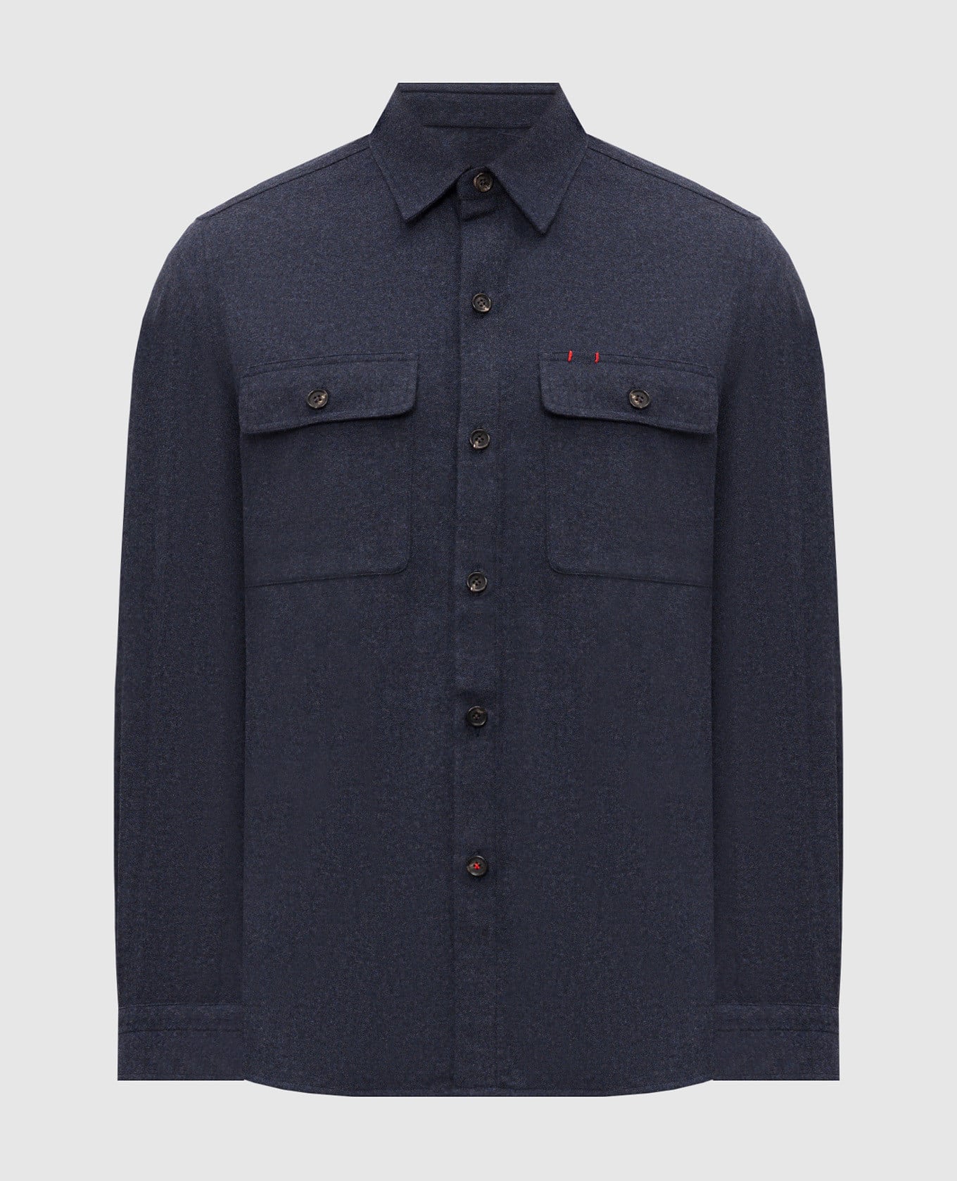 Blue wool and cashmere shirt