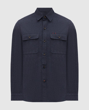 ISAIA Blue wool and cashmere shirt OSH009P9040