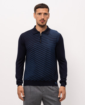 Stefano Ricci Blue striped wool, silk and cashmere jumper KE08023P30E26373