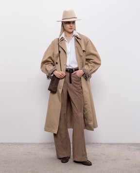 Brunello Cucinelli Beige top with monil chain MPTC8BJ310