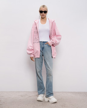 Vetements White ribbed top with logo WE76TT521W