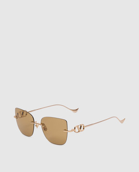 Valentino Gold-tone sunglasses with logo VG0033S