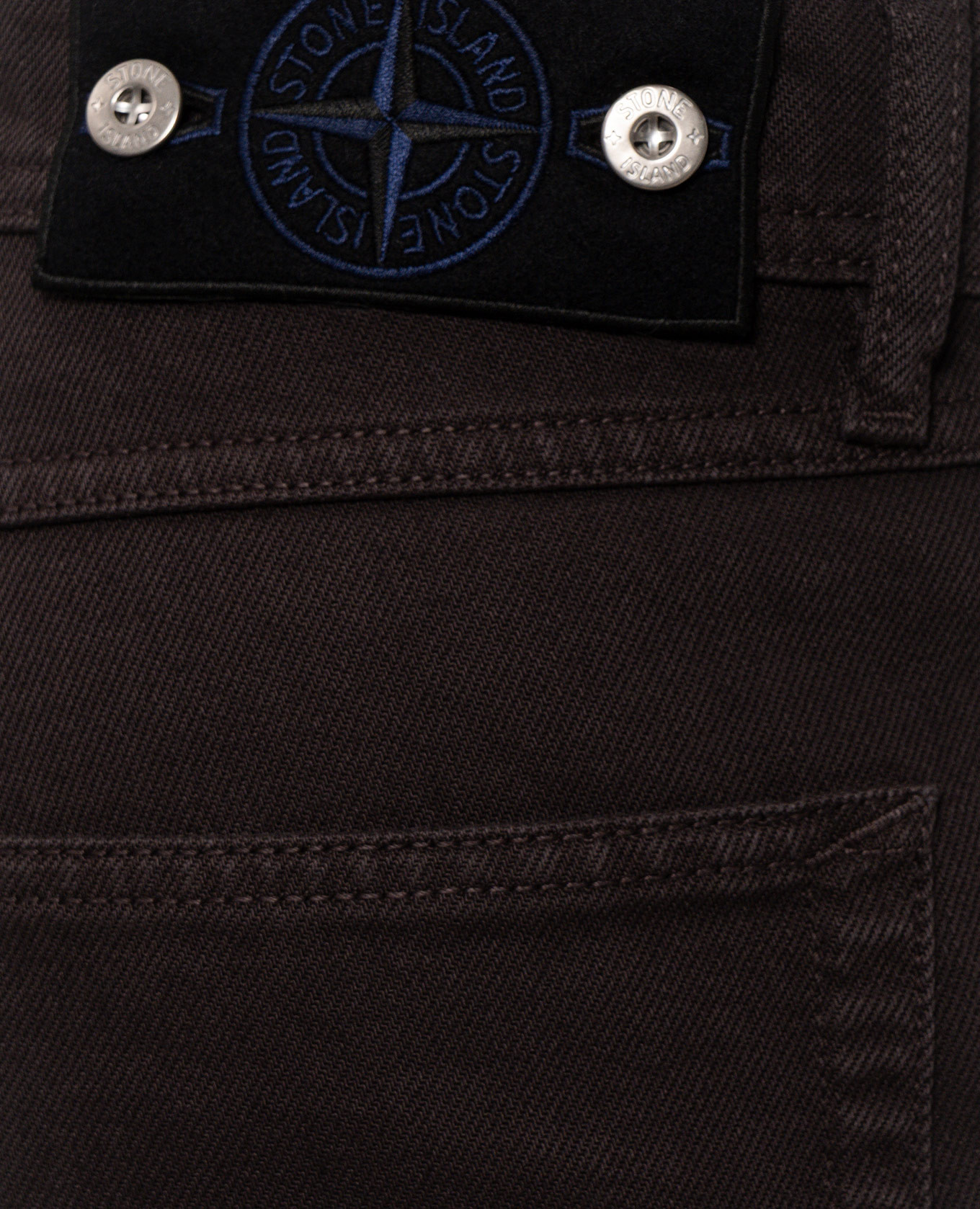 Brown jeans with logo patch Stone Island 5