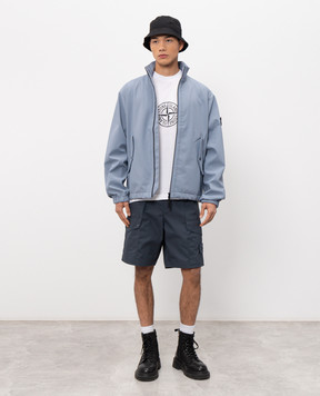 Stone Island Blue jacket with logo patch L1S154100022S0A22