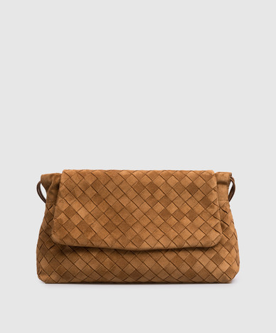 Borsa Giorno in pelle scamosciata marrone