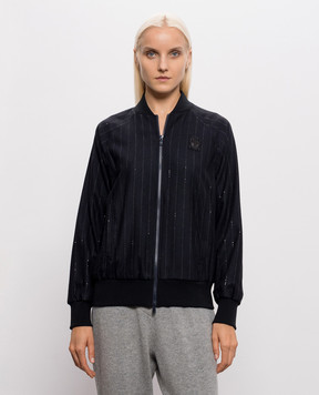 Brunello Cucinelli Blue striped bomber jacket MG576B2V06