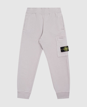 Stone Island Kids' grey joggers with logo patch L2S166200002S0A2028