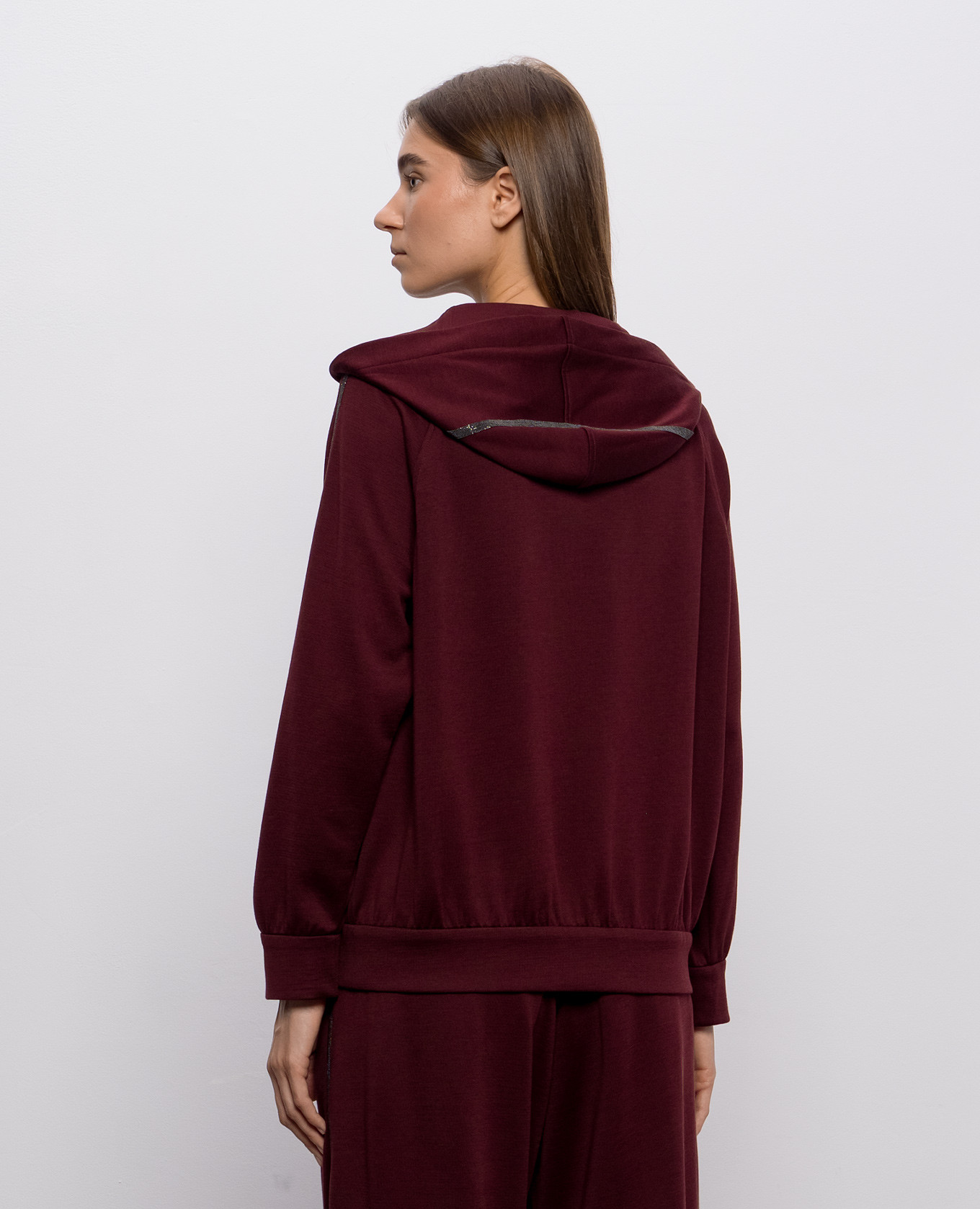 Burgundy sports jacket with silk Brunello Cucinelli 4