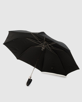 Pasotti Black folding umbrella with check pattern OMITUO64SNIAGARA70798