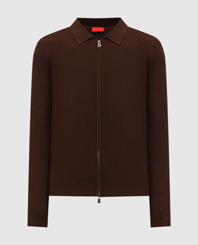 ISAIA Brown cardigan made of wool, silk and cashmere MG8441Y0537