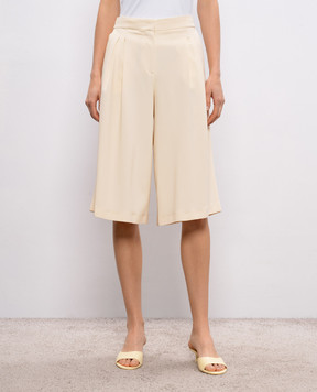 Twinset Beige Bermuda shorts with logo 261TP2221
