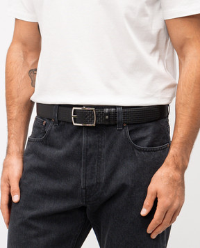 Serapian Black leather reversible belt SRSTSMBE722735QB06