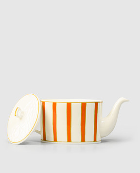 Geminiano Cozzi 1765 Porcelain teapot Striche Verdi e Oro JQCGP3369053