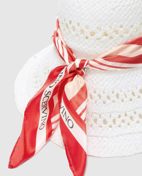 Ermanno Scervino White hat with contrasting scarf D483V310QAS
