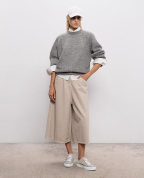 Brunello Cucinelli Gray sweater with sequins MPG737800