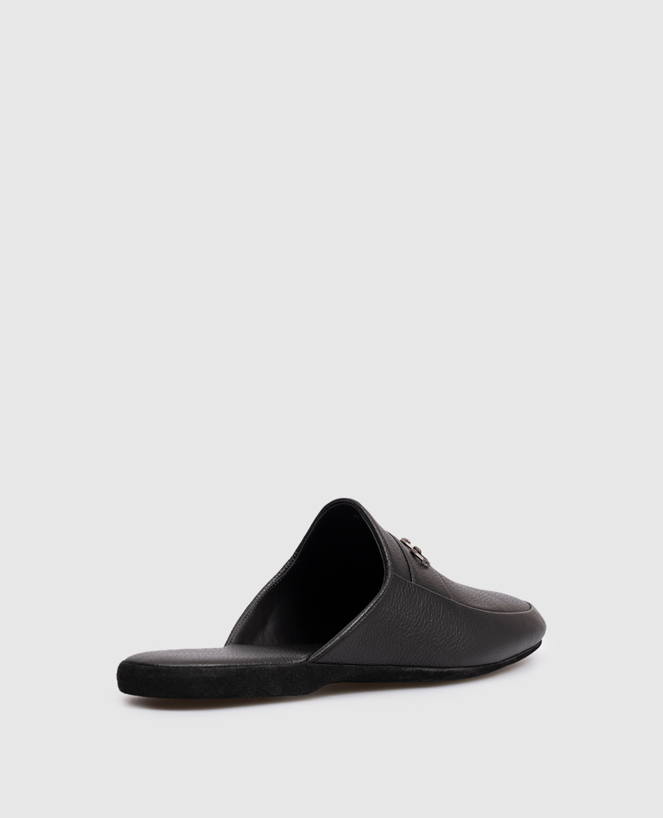 

Black leather slippers Stefano Ricci